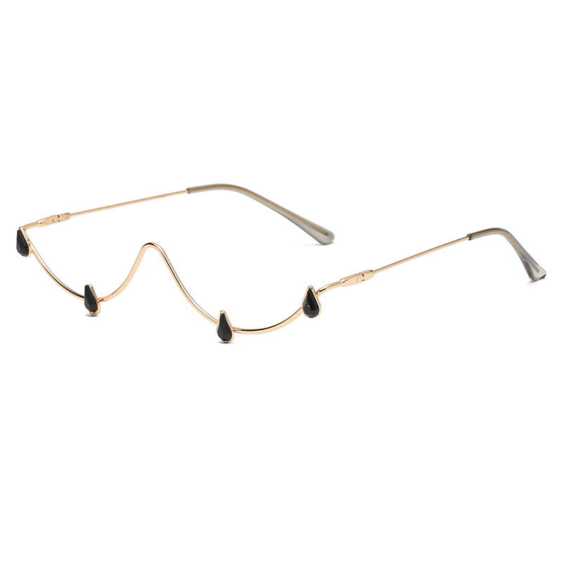 Facelets Starline Frame Glasses – Gold Diamond Irregular Statement Eyewear
