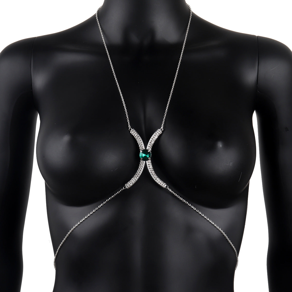 Diamond Tassel Body Chain – Elegant Chest Jewelry Accessory