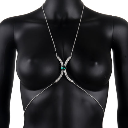 Diamond Tassel Body Chain – Elegant Chest Jewelry Accessory