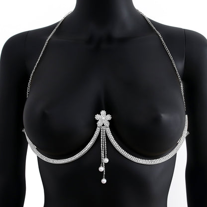 Diamond Tassel Body Chain – Elegant Chest Jewelry Accessory