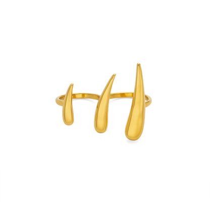 Electroplated Titanium Steel Double Finger Ring – Modern Statement Jewelry