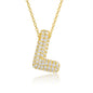 Bubble Letter L Pendant – Moissanite S925 Silver Necklace