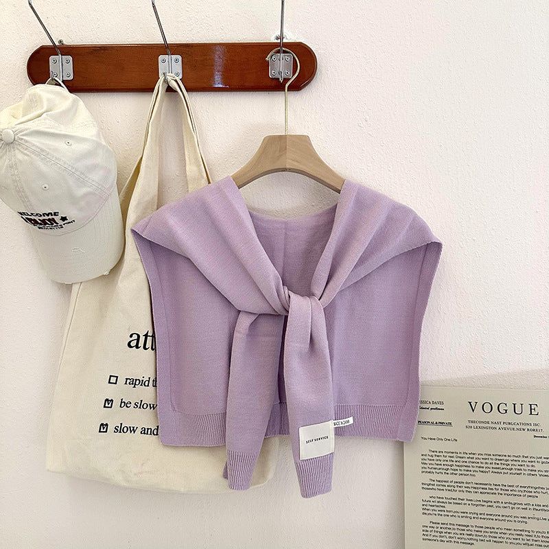 Preppy Shawl – All-Match Solid Colour Knitted Scarf