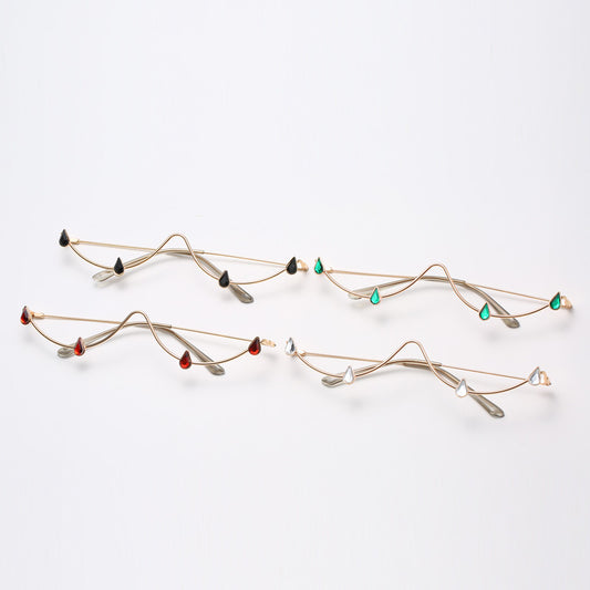 Facelets Starline Frame Glasses – Gold Diamond Irregular Statement Eyewear