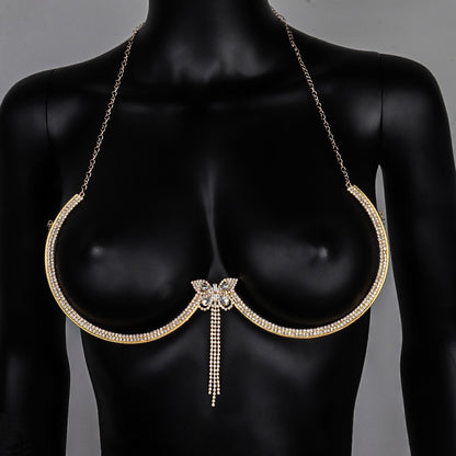 Diamond Tassel Body Chain – Elegant Chest Jewelry Accessory