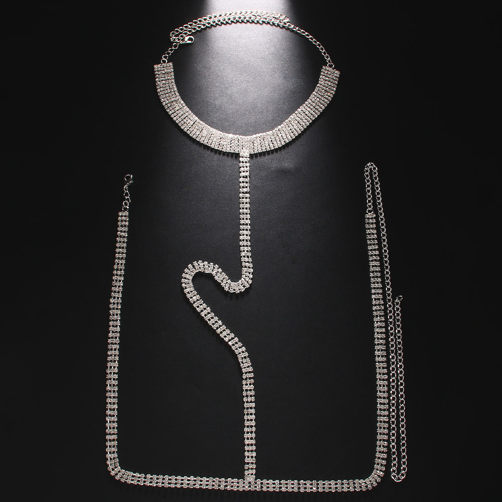 Men’s Full Diamond Halter Body Chain – Multi-Row Luxury Statement Necklace