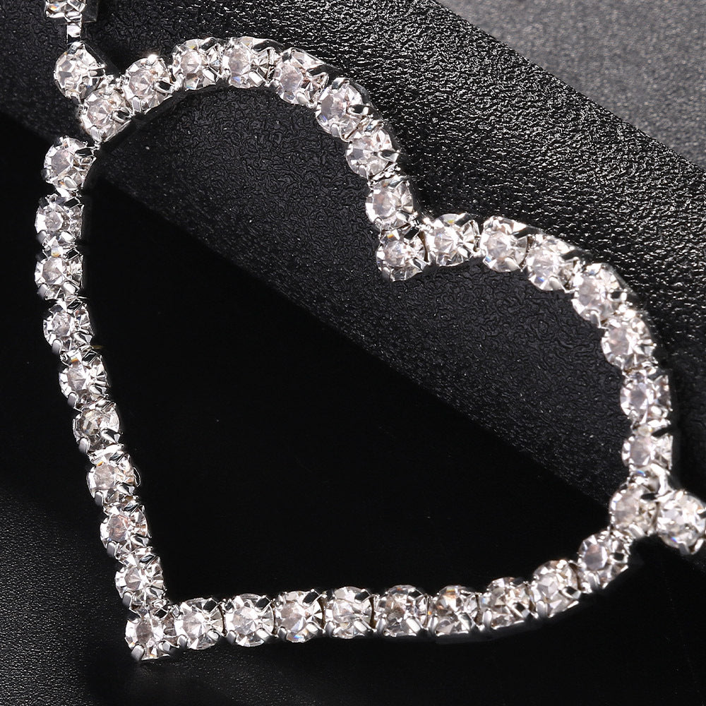 Heart Rhinestone Waist Chain – Elegant Single Layer Body Jewelry