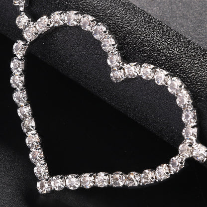 Heart Rhinestone Waist Chain – Elegant Single Layer Body Jewelry