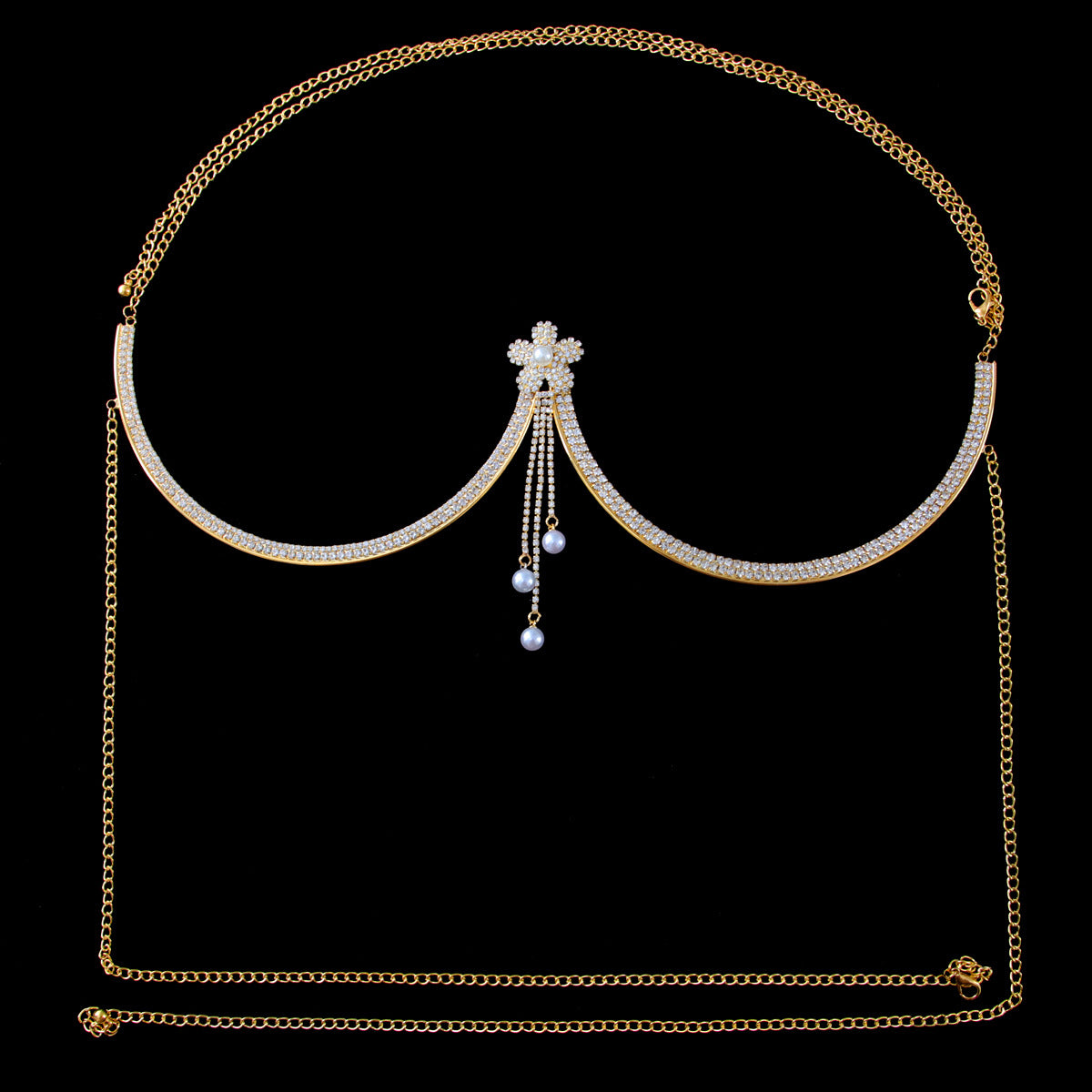 Diamond Tassel Body Chain – Elegant Chest Jewelry Accessory