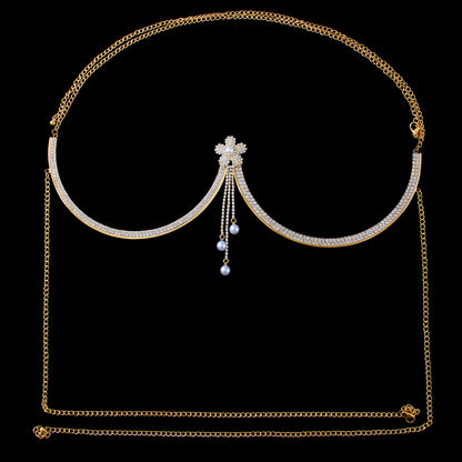 Diamond Tassel Body Chain – Elegant Chest Jewelry Accessory
