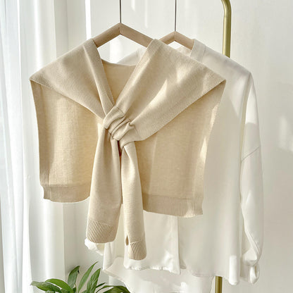 Preppy Shawl – All-Match Solid Colour Knitted Scarf
