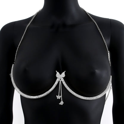 Diamond Tassel Body Chain – Elegant Chest Jewelry Accessory
