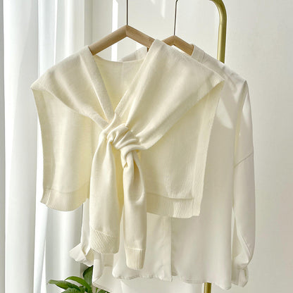 Preppy Shawl – All-Match Solid Colour Knitted Scarf