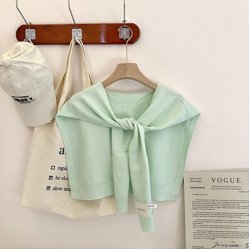 Preppy Shawl – All-Match Solid Colour Knitted Scarf