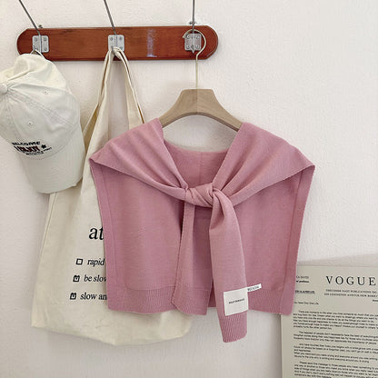 Preppy Shawl – All-Match Solid Colour Knitted Scarf