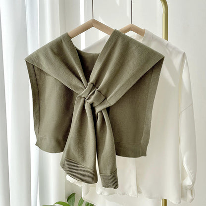 Preppy Shawl – All-Match Solid Colour Knitted Scarf