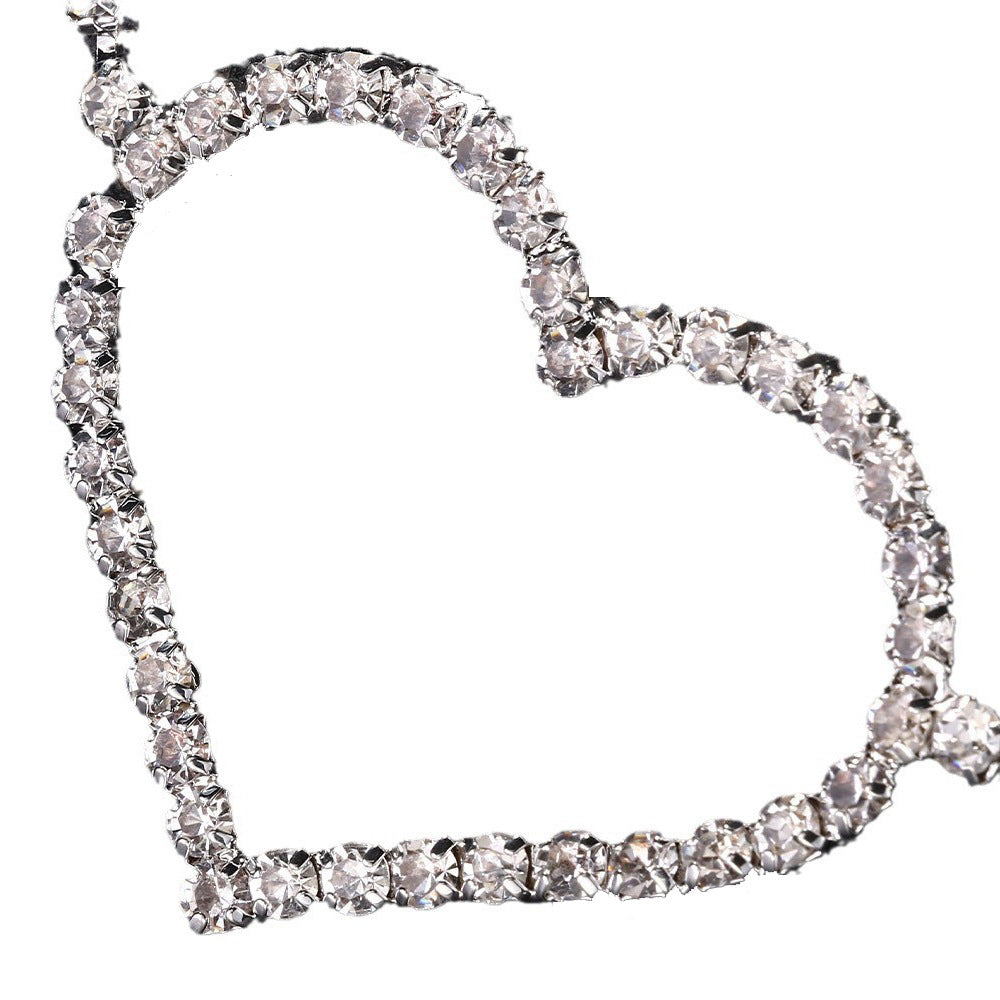 Heart Rhinestone Waist Chain – Elegant Single Layer Body Jewelry