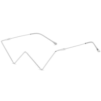Facelets Diamond V-Frame Glasses – Luxury Half-Frame Statement Shades