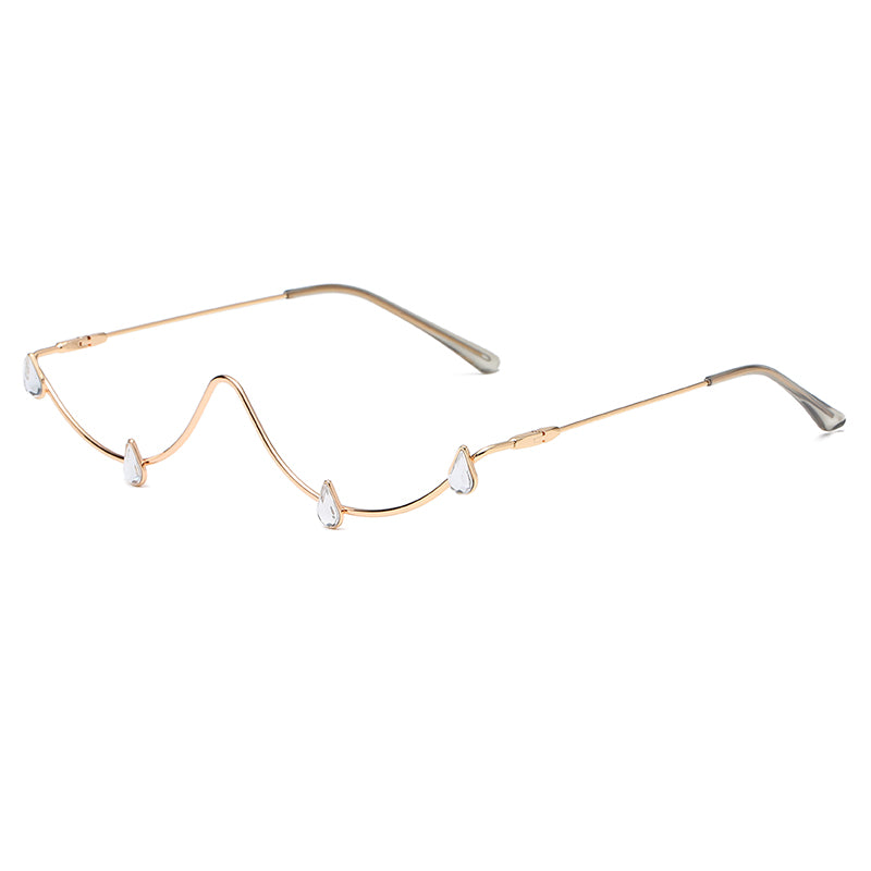 Facelets Starline Frame Glasses – Gold Diamond Irregular Statement Eyewear