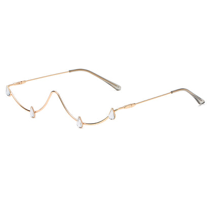 Facelets Starline Frame Glasses – Gold Diamond Irregular Statement Eyewear