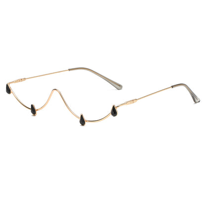 Facelets Starline Frame Glasses – Gold Diamond Irregular Statement Eyewear