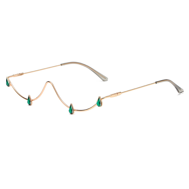 Facelets Starline Frame Glasses – Gold Diamond Irregular Statement Eyewear