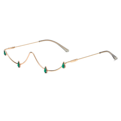 Facelets Starline Frame Glasses – Gold Diamond Irregular Statement Eyewear