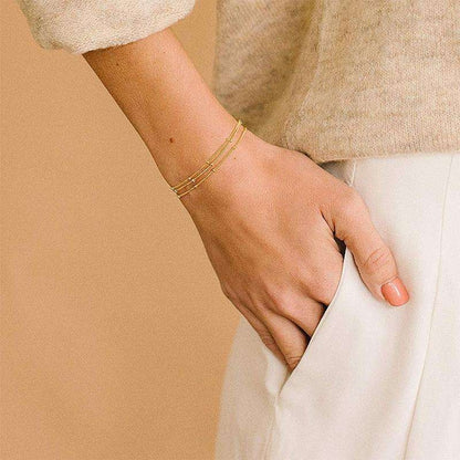 14K Gold Dainty Layered Bracelet
