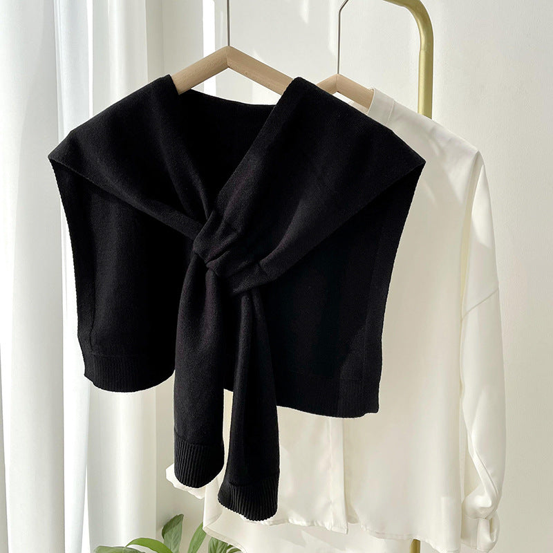 Preppy Shawl – All-Match Solid Colour Knitted Scarf
