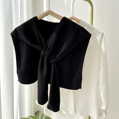 Preppy Shawl – All-Match Solid Colour Knitted Scarf