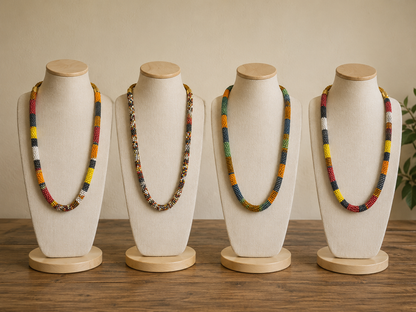 Zulu Beaded Rope Necklace – Handmade African Statement Piece