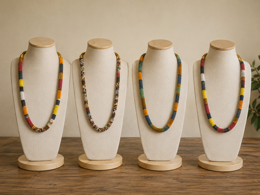 Zulu Beaded Rope Necklace – Handmade African Statement Piece