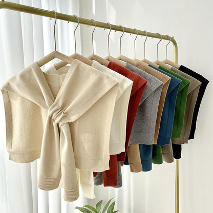 Preppy Shawl – All-Match Solid Colour Knitted Scarf