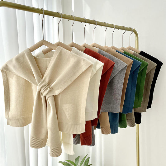 Preppy Shawl – All-Match Solid Colour Knitted Scarf