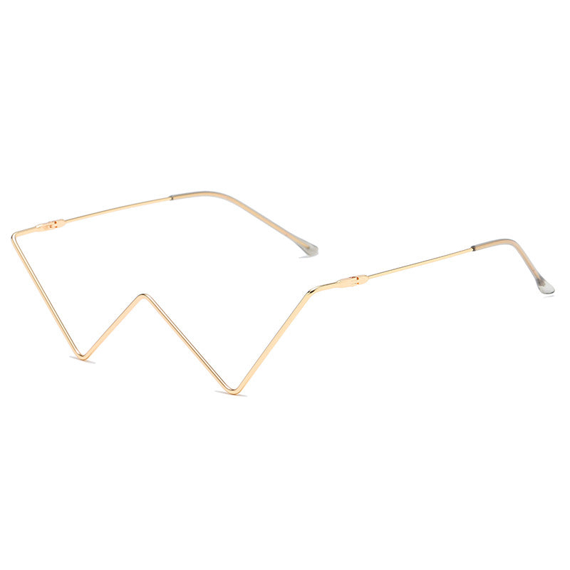 Facelets Diamond V-Frame Glasses – Luxury Half-Frame Statement Shades