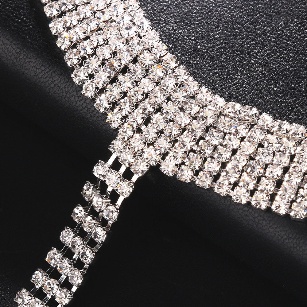 Men’s Full Diamond Halter Body Chain – Multi-Row Luxury Statement Necklace