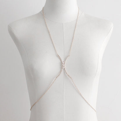 Diamond Tassel Body Chain – Elegant Chest Jewelry Accessory