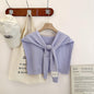 Preppy Shawl – All-Match Solid Colour Knitted Scarf