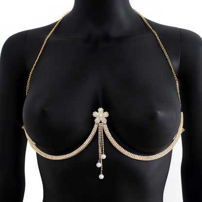 Diamond Tassel Body Chain – Elegant Chest Jewelry Accessory