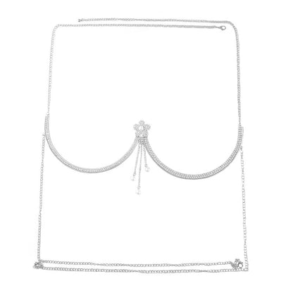 Diamond Tassel Body Chain – Elegant Chest Jewelry Accessory