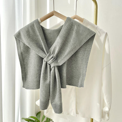 Preppy Shawl – All-Match Solid Colour Knitted Scarf