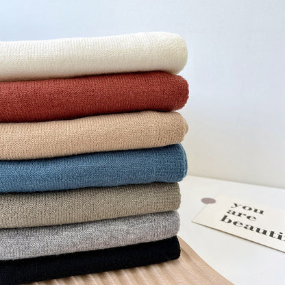 Preppy Shawl – All-Match Solid Colour Knitted Scarf