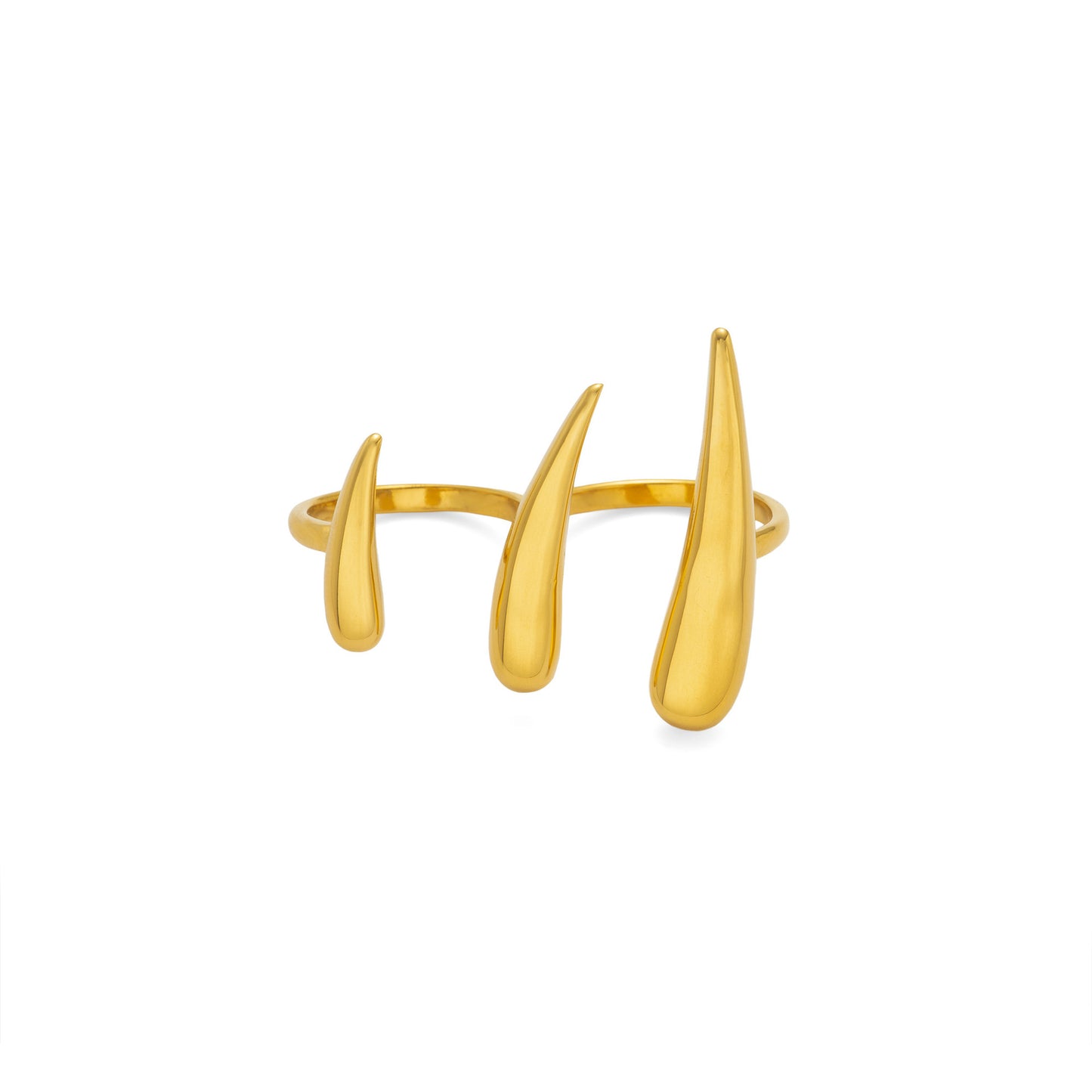 Electroplated Titanium Steel Double Finger Ring – Modern Statement Jewelry