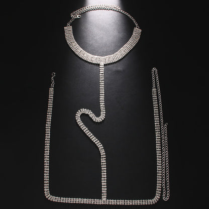 Men’s Full Diamond Halter Body Chain – Multi-Row Luxury Statement Necklace